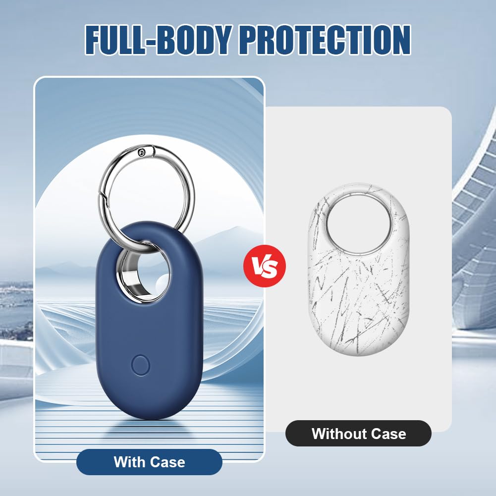 Ainiv 2 Piezas Funda Protectora para Samsung Galaxy Smarttag 2, Silicona Llavero de Funda Protectora para Smart Tag 2, Accesorios Anticaídas y Antiarañazos para Smarttag2 para Llaves Collar Mascotas — view 6