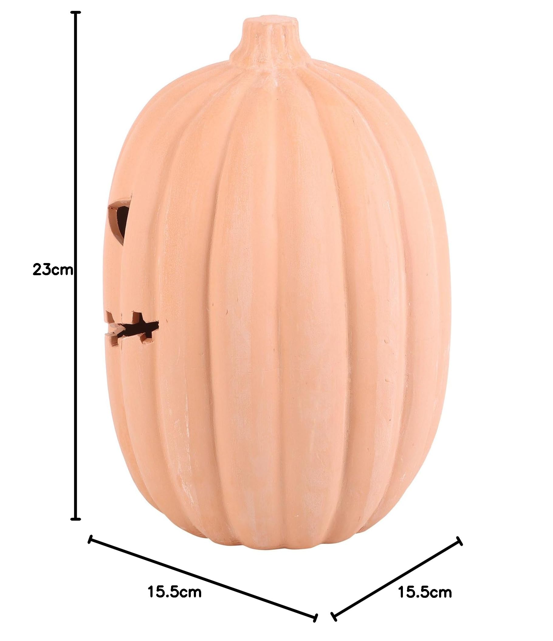 Something Different Wholesale 30 cm Terrakotta-Kürbis-Dekoration: stressfreies Halloween-Dekor - Unordentlicher, dauerhafter Charme - Vielseitiges Display für den Innen- und Außenbereich - auffällige