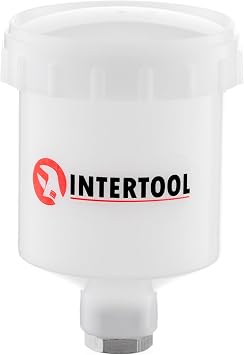 INTERTOOL Paint Gun Cup, HVLP, 125 ml / 125cc, Mini, 14 1 mm Thread, Replacement Holder Pot for Most Gravity Feed Small Sprayers, Plastic, Semi-Transparent PT08-1900