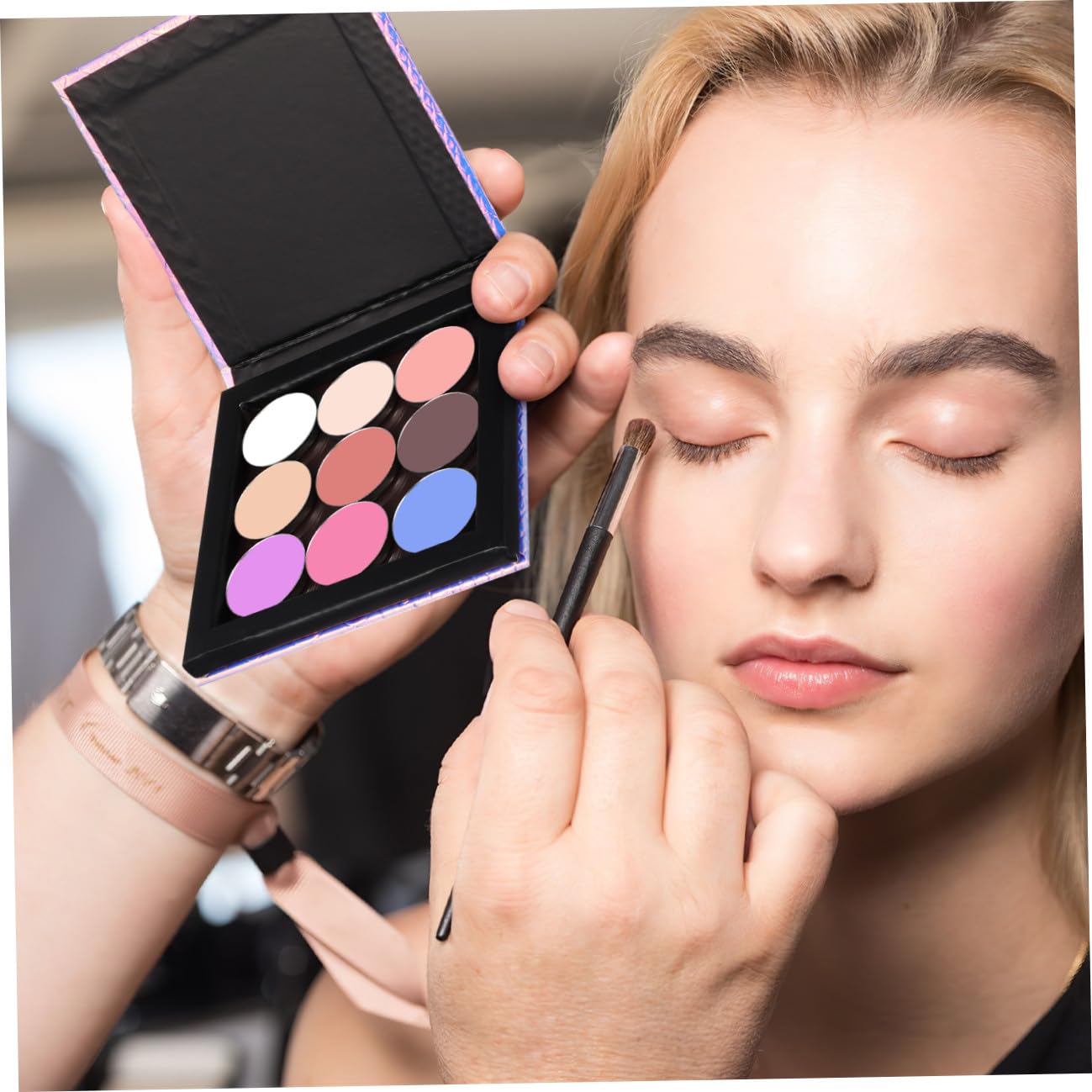 FRCOLOR 2 Set vassoio per il trucco vuoto porta ombretto vuoto tavolozza magnetica piccola tavolozza di ombretti vuota tavolozza magnetica vuota di grandi dimensioni rossetto suite spatola