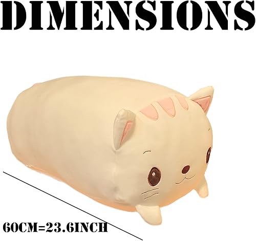 Vista 70 de ELAINREN Peluche de gatito negro ultrasuave, almohada grande para abrazar, cojín de peluche para abrazar, regalo de decoración de regalo, 31.5