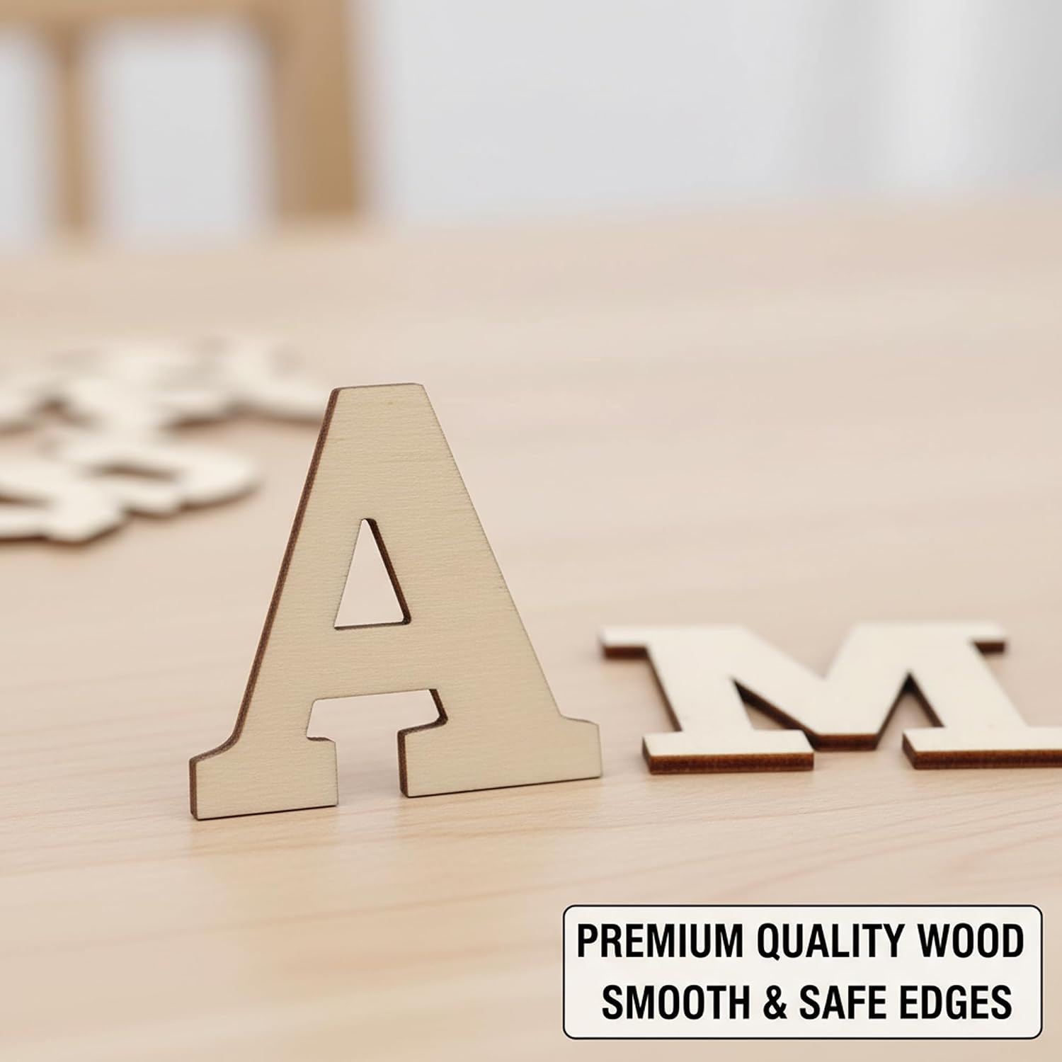 96Pcs Wooden Letters for Crafts, 3 Inch Unfinished Capital Wooden Alphabet Letters&Numbers Wood Letters for DIY Painting Arts Home Decorations Spelling Learning