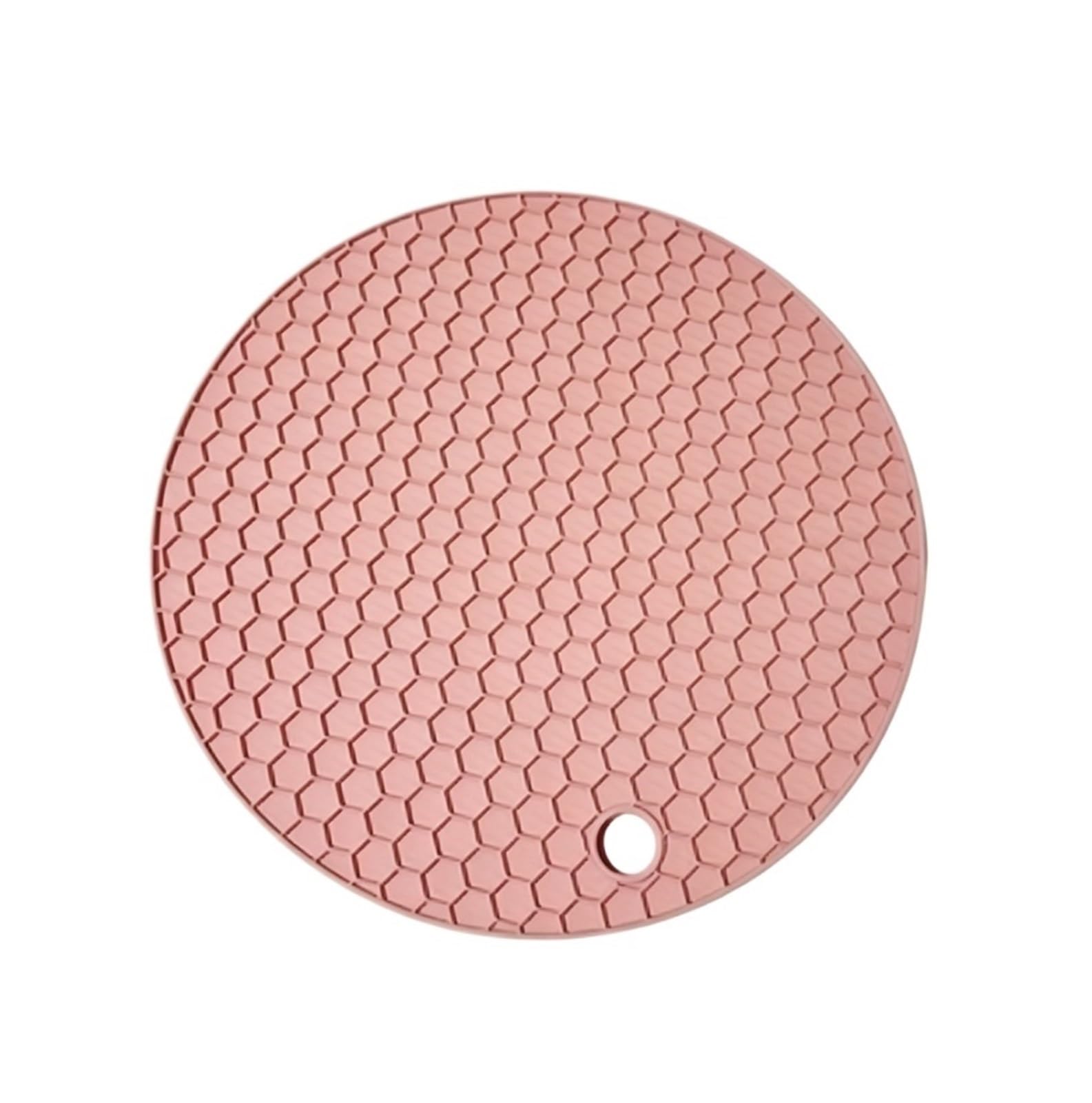 6pcs Kitchen Silicone Heat Insulation Placemat, Honeycomb Round Pot Bowl Mat Non-slip Waterproof Desktop Trivet for Home Dinin For Kitche(Pink)