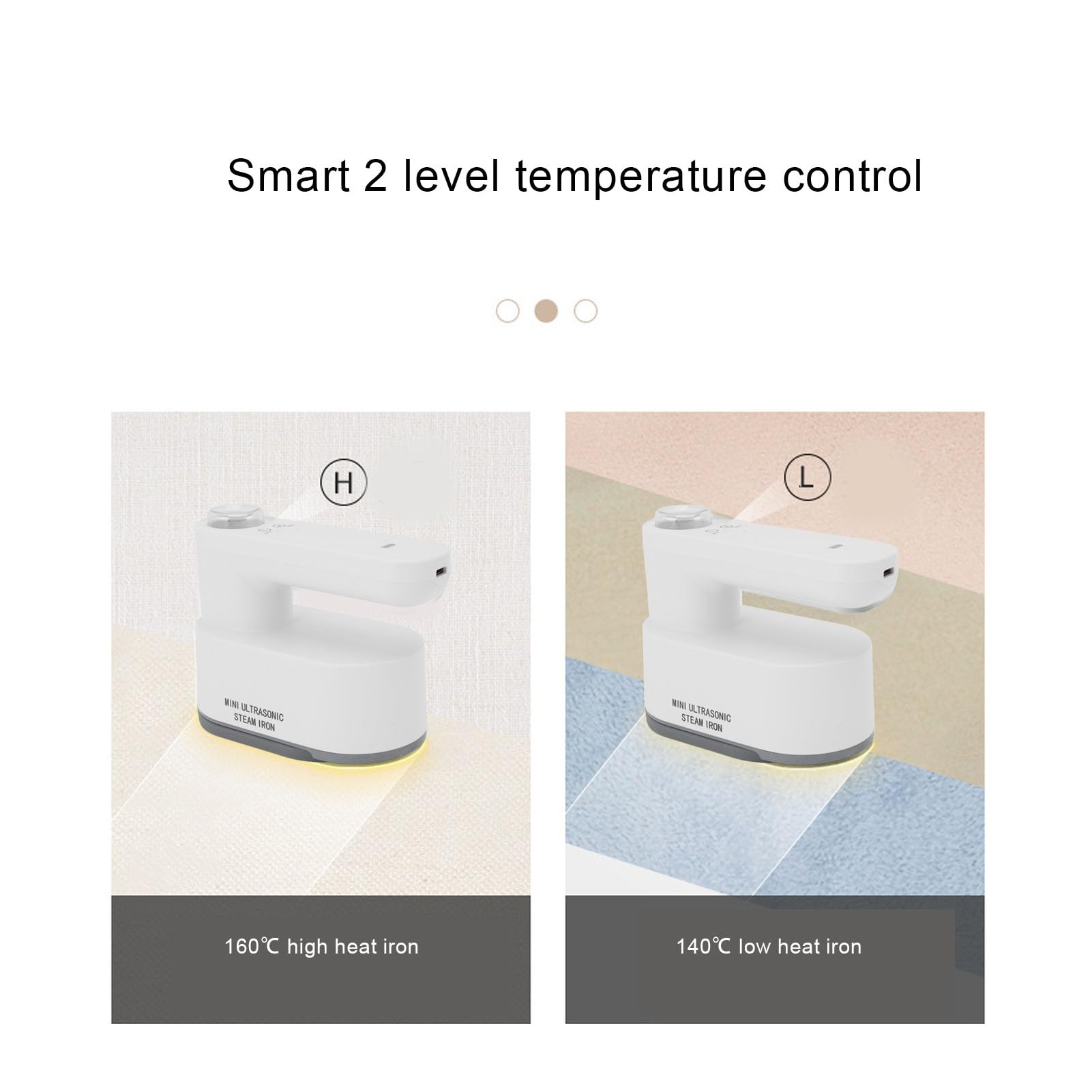 Cordless Travel Steamer for Clothes, 5200mAh Rechargeable 2 Level Temperature Adjustment Portable Handheld Mini Iron with Sprayer & Anti Scald Mat, Support Dry & Wet Ironing