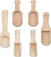 Set of 6 Small Wooden Spoons for Spices, Salt, Coffee, Sugar, Tea and Sweets - Different Size Teaspoons for Kitchen