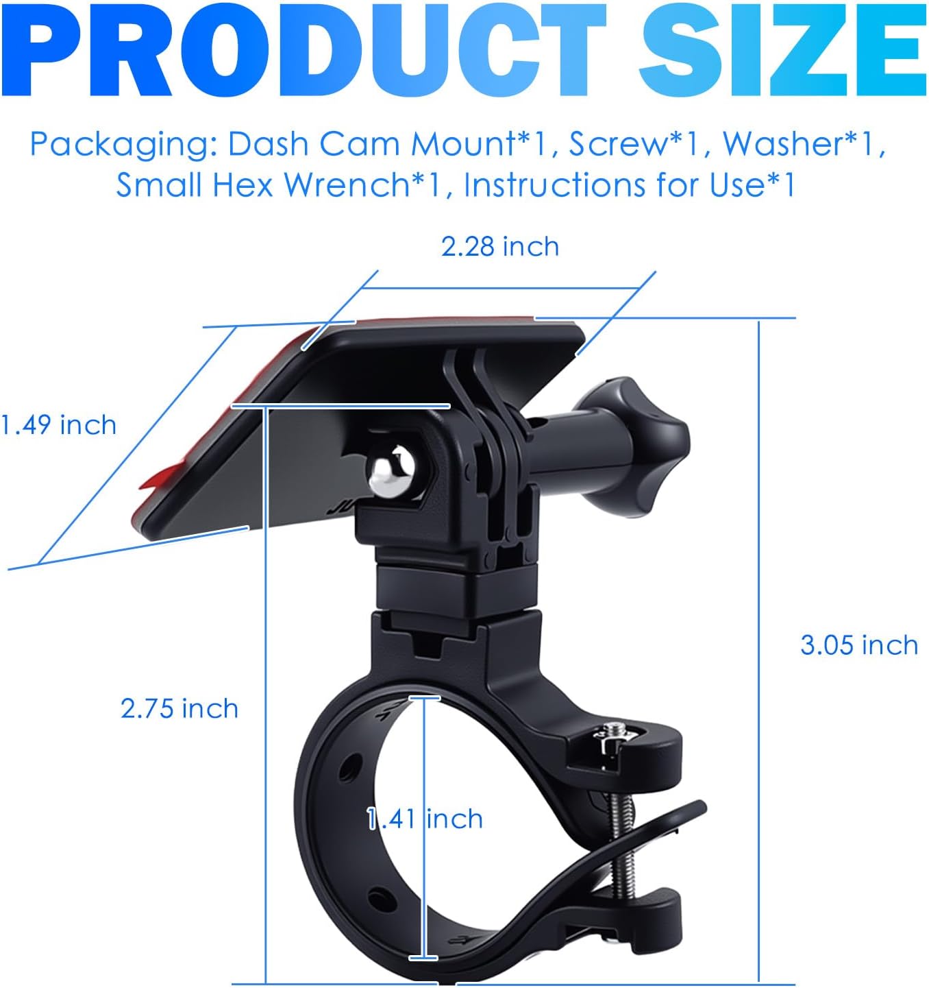 2026 Upgraded Dash Cam Mirror Mount,360° Adjustable Dash Cam Mount image 2
