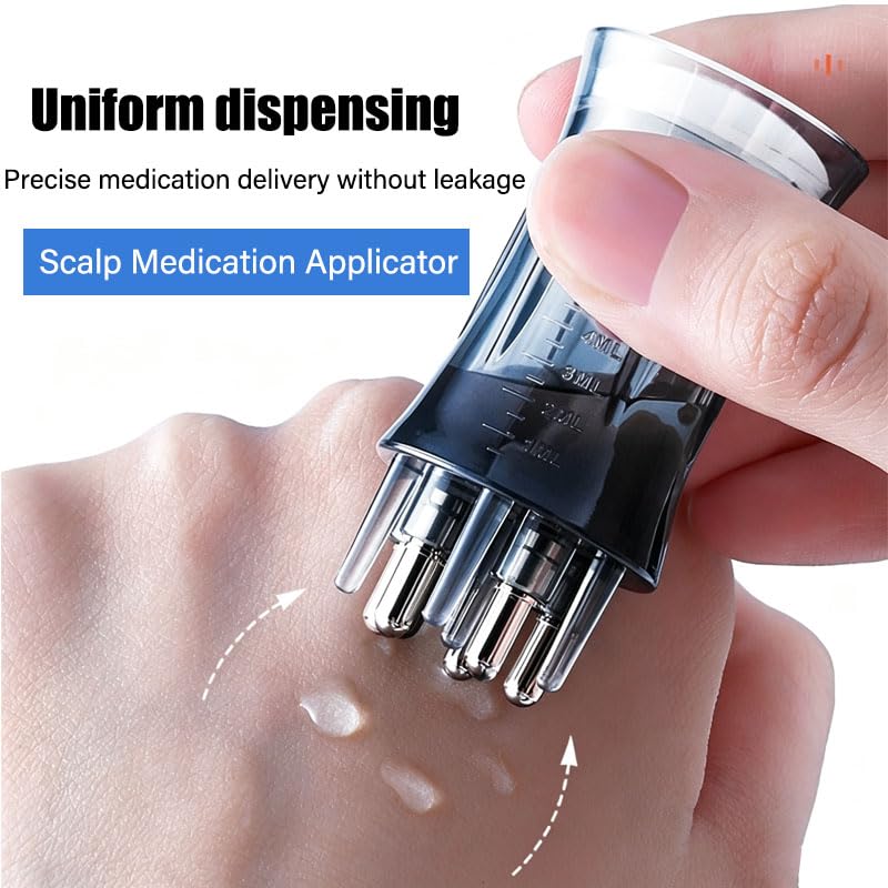 2Pcs Hair Oil Applicator Set-Stainless Steel Minoxidil Applicator Bottle