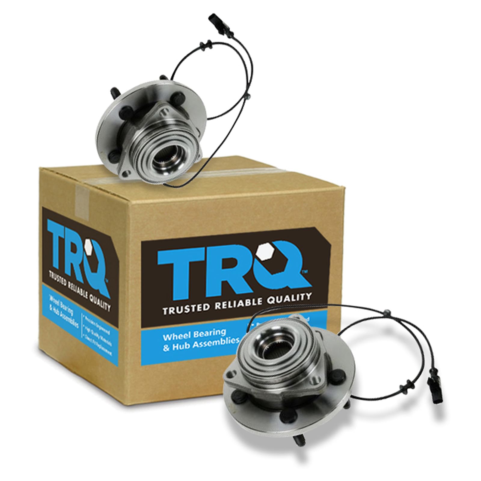 TRQ 2 Piece Front Wheel Bearing &amp; Hub Assembly Set