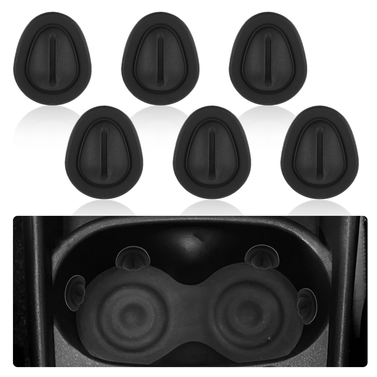 COMNICO Car Cup Holder Limiter, 6 Pcs Silicone Non-Slip Drink Stopper Self-Adhesive Elastic Car Coasters Water Bottle Stabilizers Universal Auto Interior Accessories for Car Truck