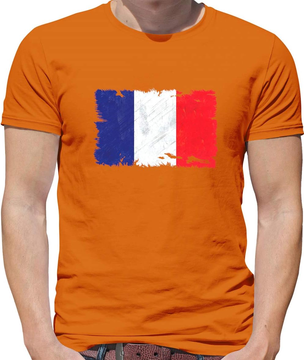France Grunge Style Flag - Mens Premium Cotton T-Shirt