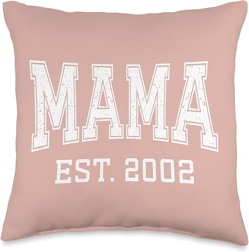Mama Est 2002 Custom Mom Personalized Mothers Day Customized Throw Pillow