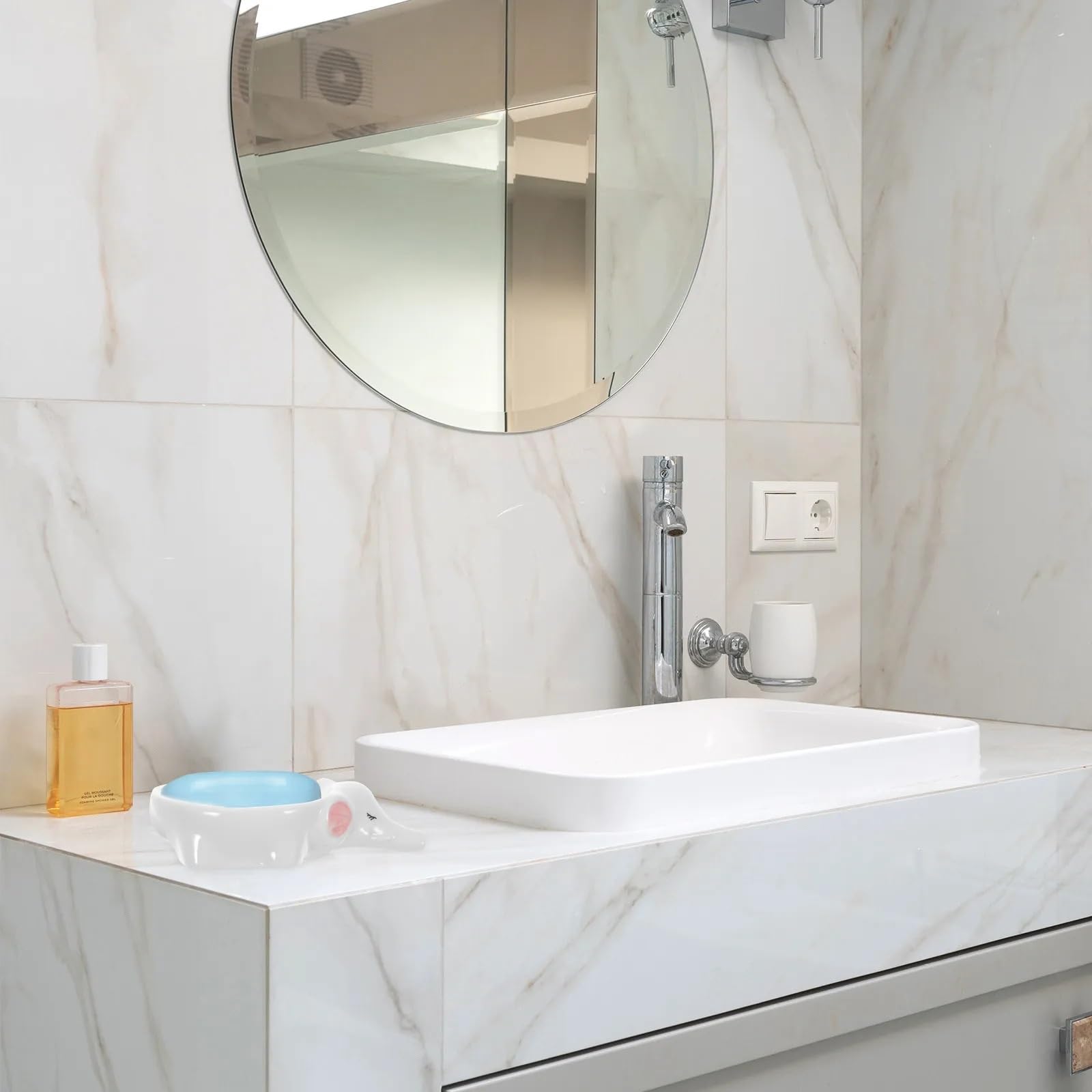 Jabonera Jabonera de cerámica | Soporte autodrenante, decoración de baño, almacenamiento de esponja de cocina