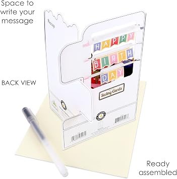 SANTORO Swing Card, 3D Pop Up Greeting Card - Birthday Celebration - For Kids, For Him, For Her