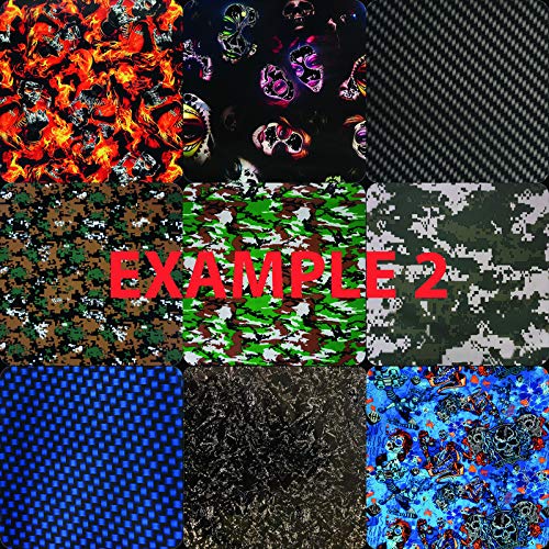 LOT de 10 feuilles Hydrographie de 1 mètre de long et 0,50 m de large chacune. 10 x feuilles hydro dipping film hydrographique