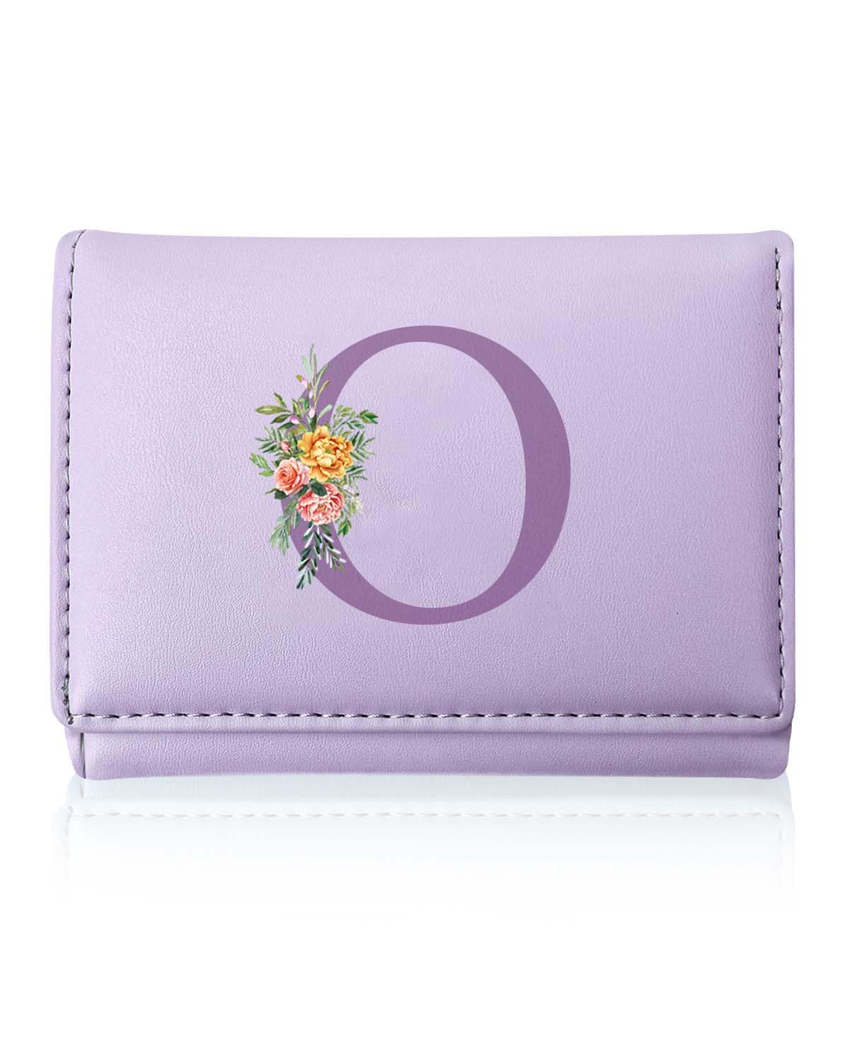 Rvelidode Slim Wallet for Girls Women,Tri-folded Initial girls wallets Cute Pocket Wallets with 7 Card Slots & Heart ID Window,Gifts for Women Wife