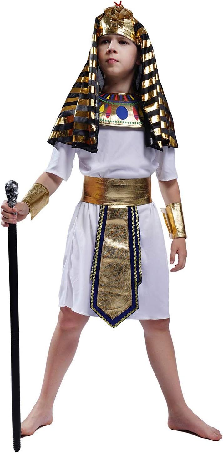 PGOND Egyptian Pharaoh Costume Kids Boys Role-play Egypt King Outfit