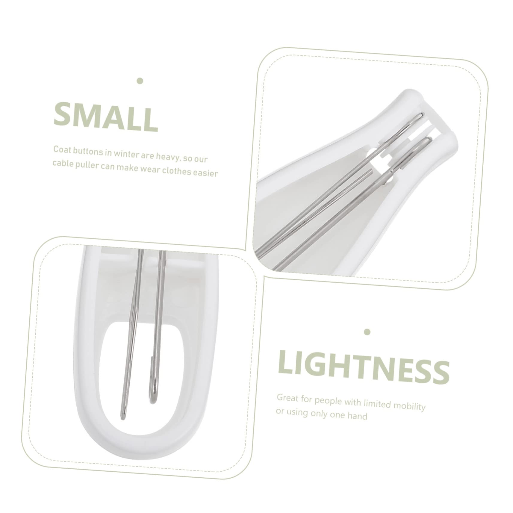 Gogogmee Zipper Puller Zipper Pulling Tool Buttoning Aid Hook Button Puller Aid Button Helper for Bracelet Assistance Tool Shirt Button Hook Pants Button Pulling Hook Grabber Steel White