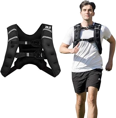 GYMAX Weighted Vest, 12lbs/20lbs Strap Adjustable Weight Vest Workout Equipment Men and Women for Strength Training, Running, Fitness (20)