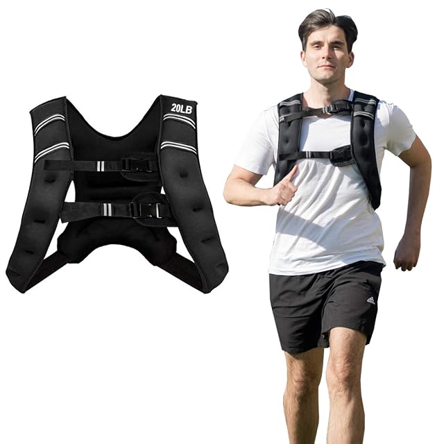 GYMAX Weighted Vest 12lbs 16lbs 20lbs 30lbs Adjustable Weight Vest for Men Women Workout Strength Training Equipment Body