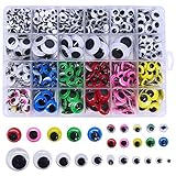 900pcs Craft Wiggle Googly Eyes Self Adhesive, for Craft Sticker Multi Colors and Sizes for Doll Bear Making, Kids Art Projects, Halloween Props, Embellishment
