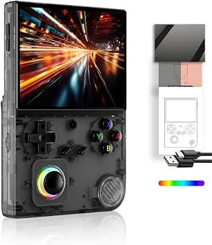 FINGEREVO RG40XXV Handheld Game Console 4.0-in 640 * 480 IPS OCA Screen 3200mAh 64Bit System RG 40XXV Black Transparent