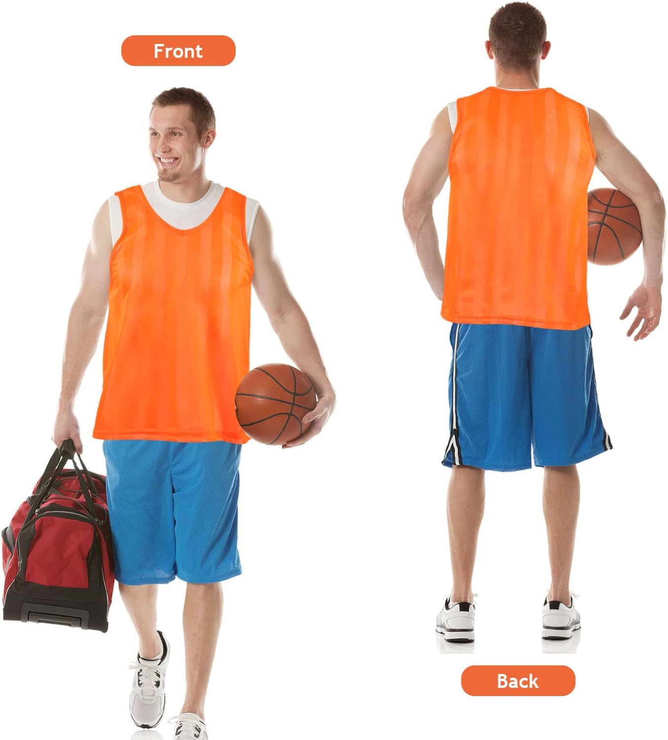 6pcs Men’s Mesh Training Vests Jerseys Set, Breathable Soccer Pinnies for Adult Team Practice and Sports Training, Lightweight Sleeveless Mesh Vest for Football and Basketball