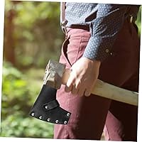 Vista 8 de STOBAZA Funda protectora de piel gruesa para hacha para cubiertas para aventuras de camping al aire libre