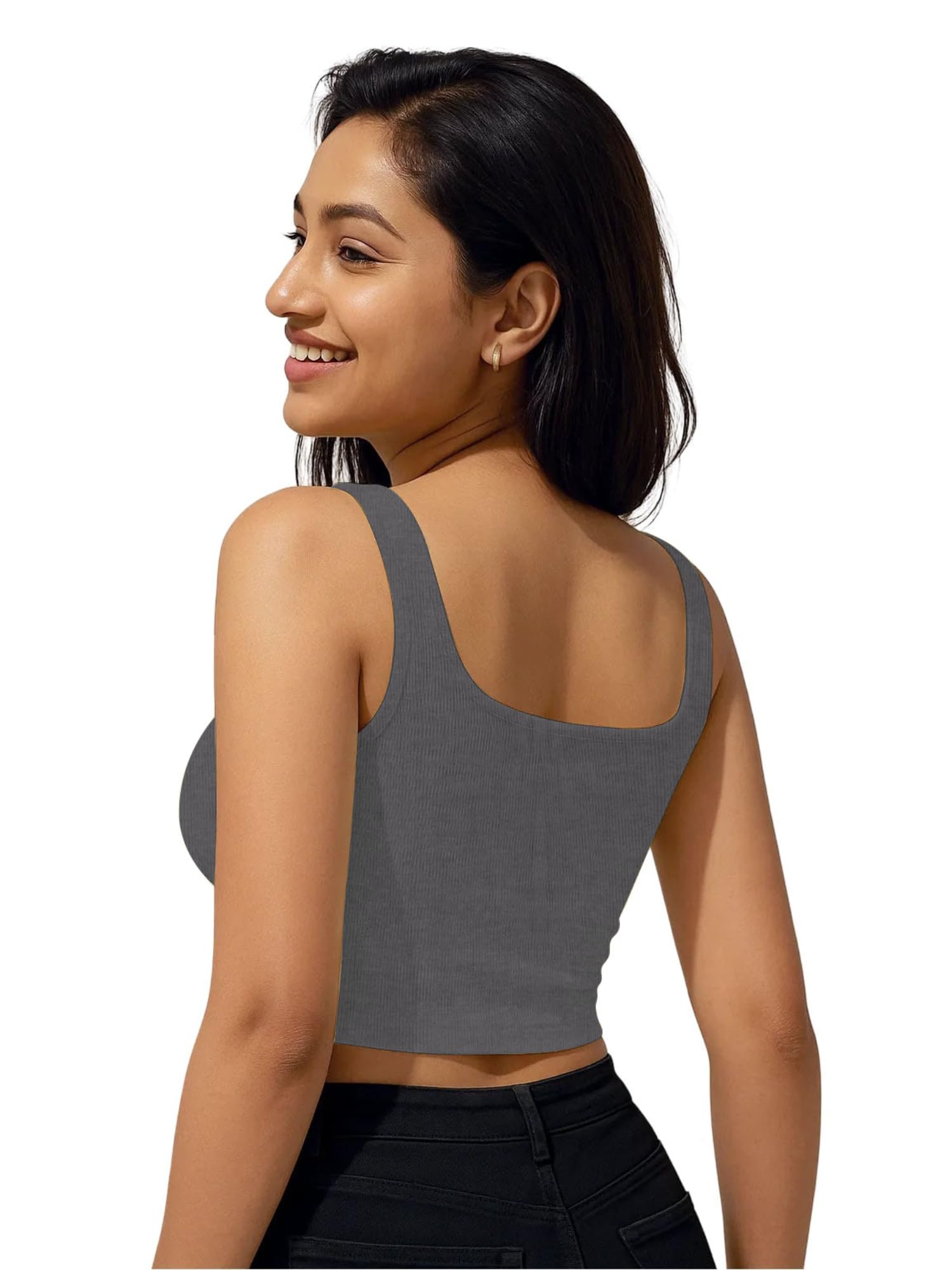 sohot Women’s Stylish Ribbed Sleeveless Lycra Stretchable Readymade Crop Tank Top Cami Blouse for Girls 2SS20-picture-47