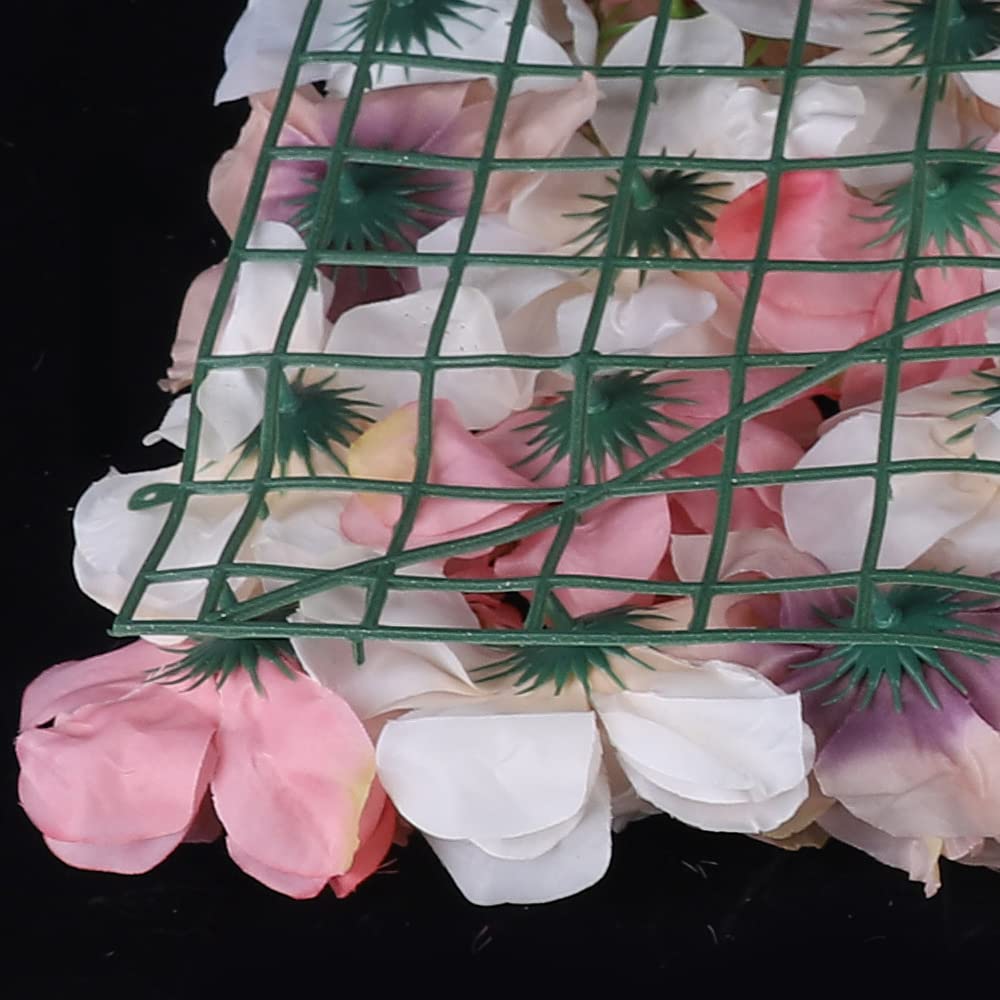 6Pcs Künstliche Blumenwand Rosenwand Kunstblumen Deko Wand für Hochzeit Schaufenster Balkon Hintergrund Dahlie+Rose+Hortensie