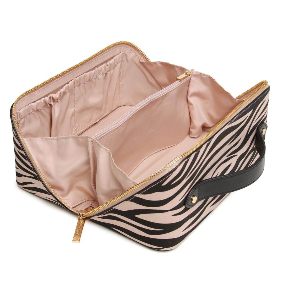 Animal Print Train Beauty Case, Wide Opening, Lined Interior with Organiser Pockets, 24×12×12 cm - Image 2