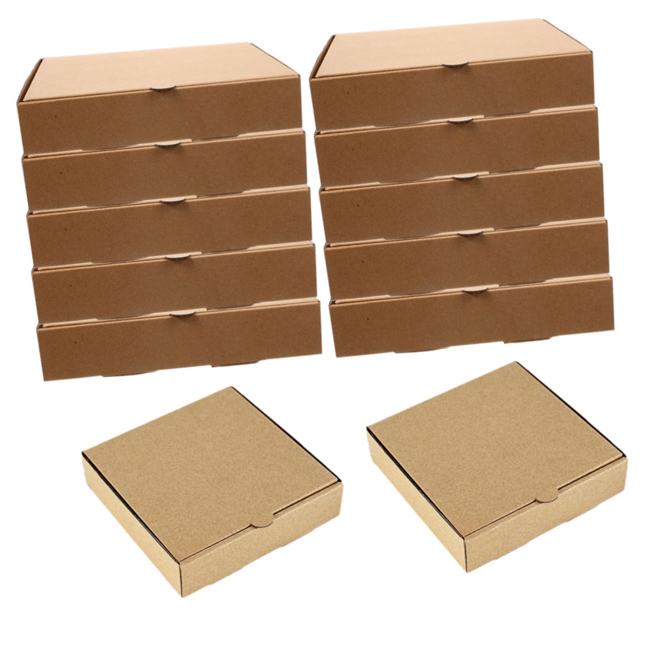 NULYLU 12pcs Mini Pizza Box Pizza Small Boxes Pizza Storage Boxes Pizza Wrapping Case Pizza Shipping Boxes Bakery Boxes Bakery Pizza Boxes Restaurant Supply Paper Pizza Trays Light Brown