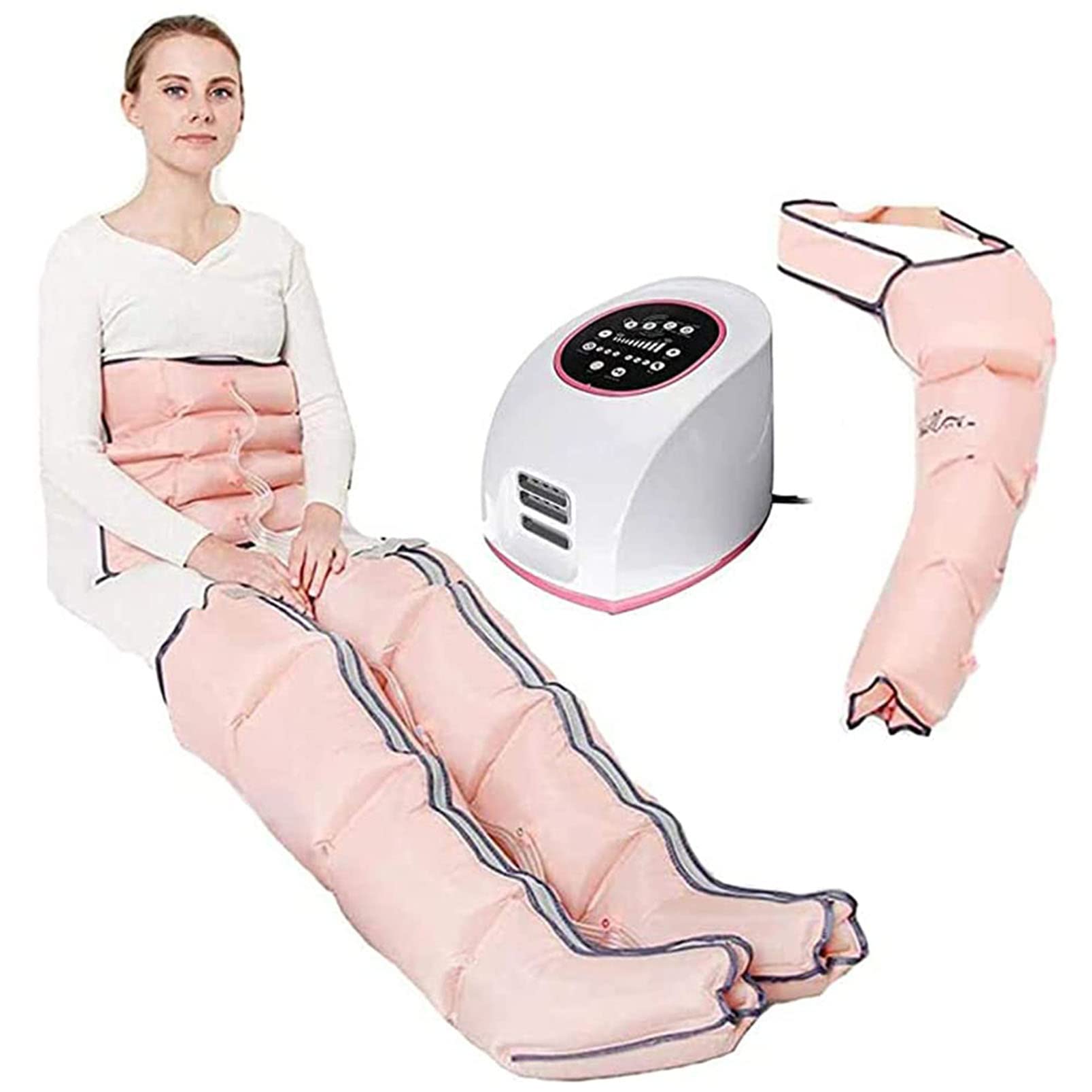 Massaggiatore a compressione d'aria per tutto il corpo, dispositivo per massaggio a onde d'aria, 10 intensità 3 modalità Attrezzatura per pressoterapia per tutto il corpo Migliora la circolazione sa