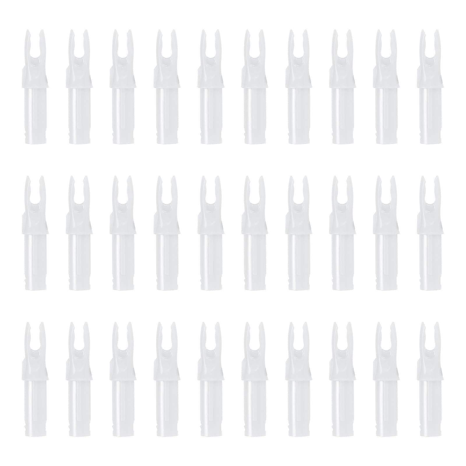 sourcing map Archery Arrow Nocks Plastic Carbon Arrow Inserts .244"/6.2mm for DIY Hunting Shooting Compound Recurve Bow(White, Pack of 30)