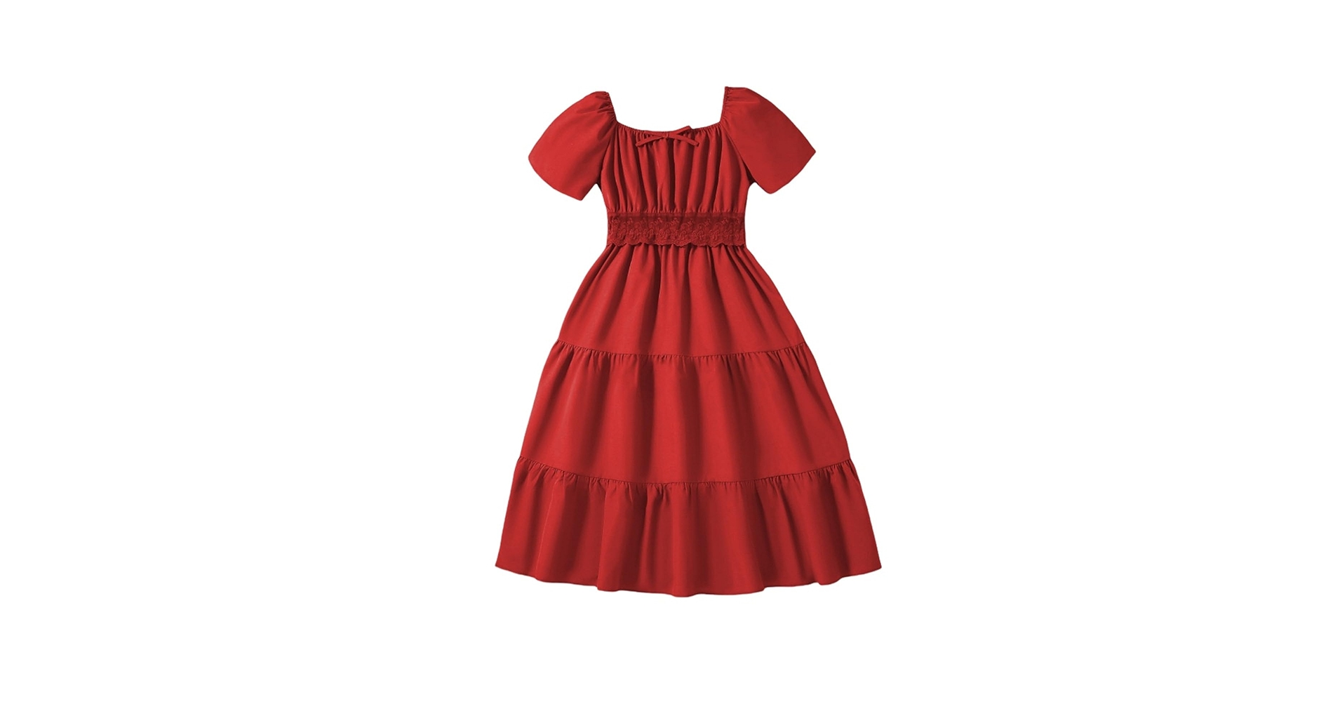 Girls Bubble Sleeve Ruffle Dresses Kids Smocked Vantage