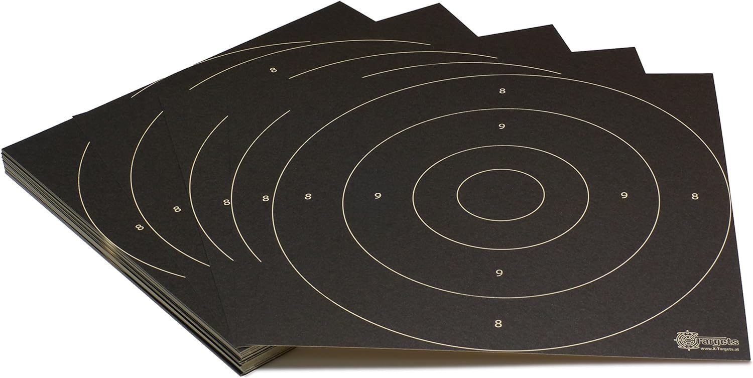 X-Targets Ensemble de cibles 140 pièces Standard/Duel Target / 52x55 cm et 26x26 cm/Carton de cibles de tir 200 g/m² Chamois