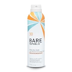Bare Republic Mineral Sunscreen SPF 30 Sunblock Spray Sheer and Non-Greasy Finish Coconut Mango Scent 6 Fl Oz