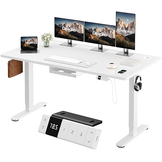 Bureau Assis Debout Électrique 180×80cm Devoko