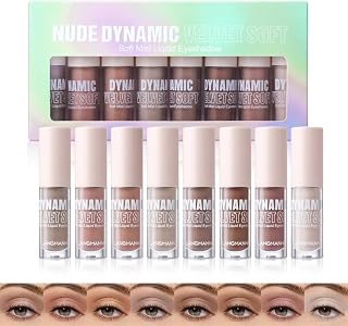 Liquid Eyeshadow Set, 8 Colors, Neutral Naked Smooth Creamy Eyeshadow Long Lasting Waterproof Quick Drying Eye Shadows High-impact Matte Finish Eye Makeup for Christmas