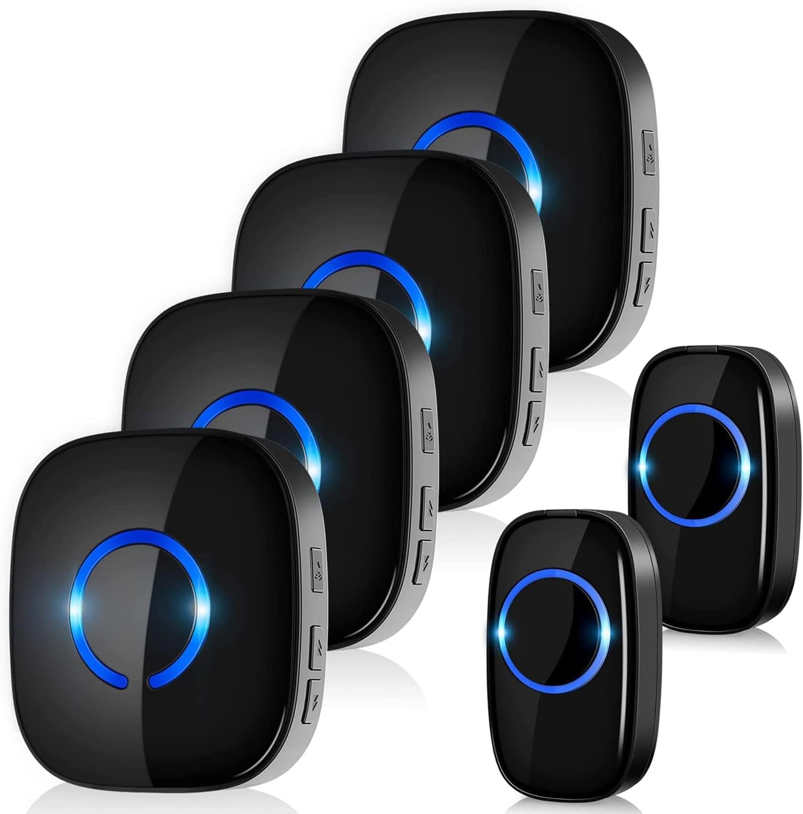 Wireless Doorbell 4 Receivers and 2 Waterproof Push Button Plug in