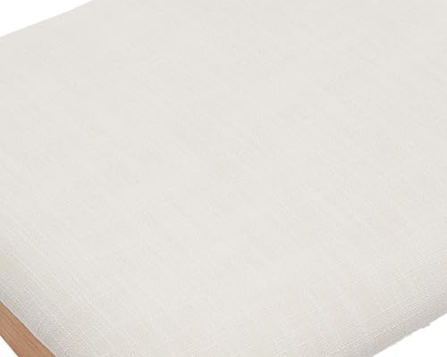 Miniatura 8 de VESCASA Juego de 2 sillas de comedor modernas de mediados de siglo, sillas de comedor tapizadas de lino beige, sillas de comedor de madera natural