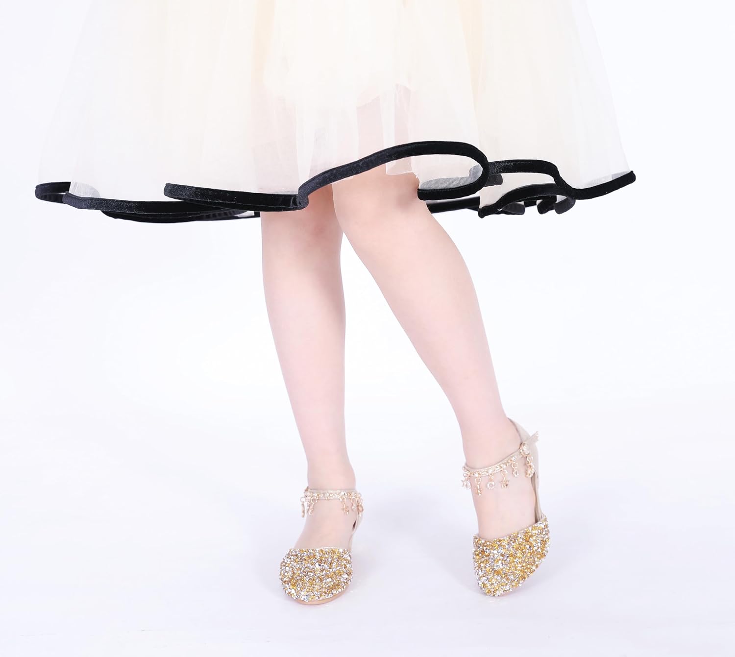 Little Kids Girls Dress Pumps Glitter Sequins Princess Low Heels Mary Jane Party Dance Shoes Rhinestone Sandals