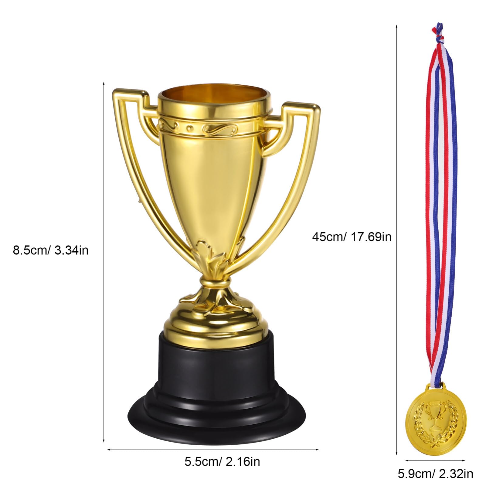 6 Stück Pokale Trophäen, Mini Goldene Trophäen F Produktbild-Vorschau 3