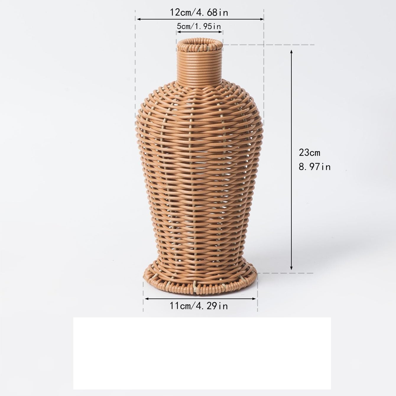 Vaso Vaso Intrecciato in Rattan Imitazione Soggiorno Vaso Secco di Fascia Alta Ornamenti Vaso for La Decorazione della Casa Desktop Vasi di Fiori(C)