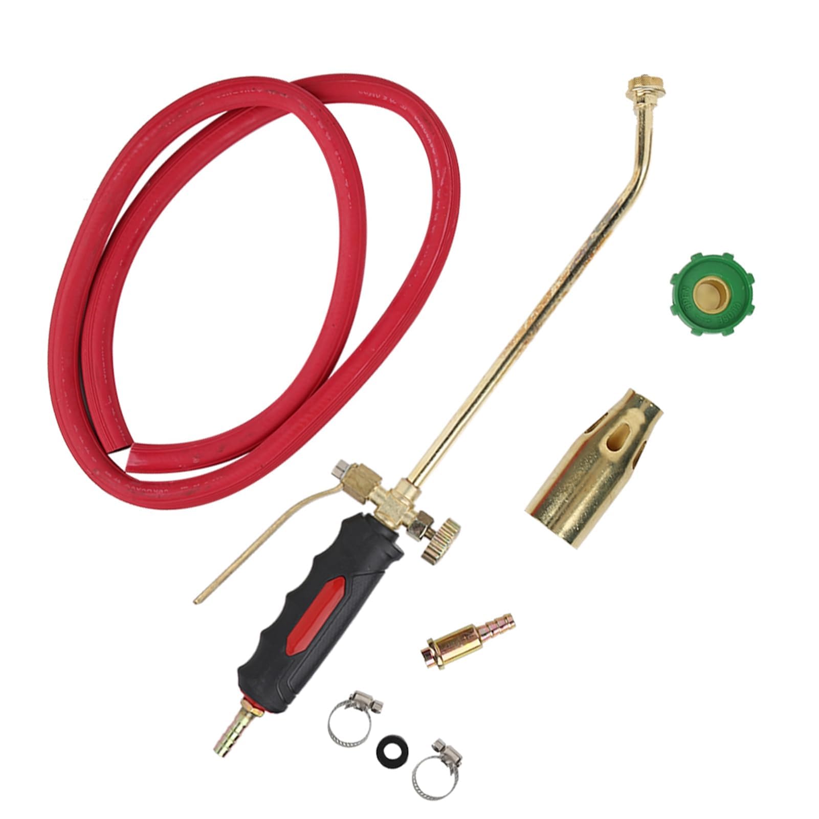 Walfront Bruciatore a gas in ottone con doppia accensione e impugnatura antiscivolo. Saldatore professionale per butano e metano, utensile manuale