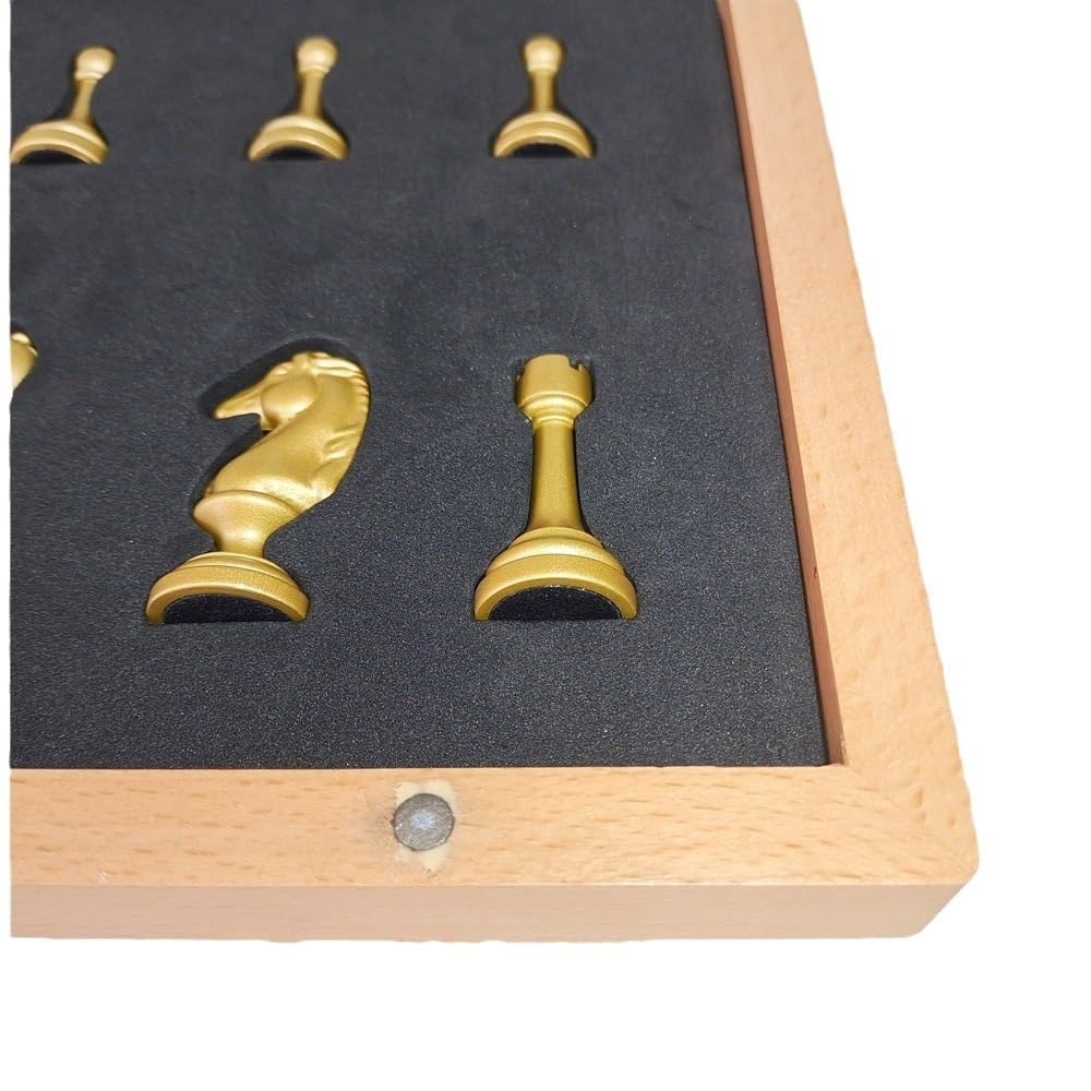 Jeu d'échecs en Bois, Planche Pliante, Compartiment à pièces échecs