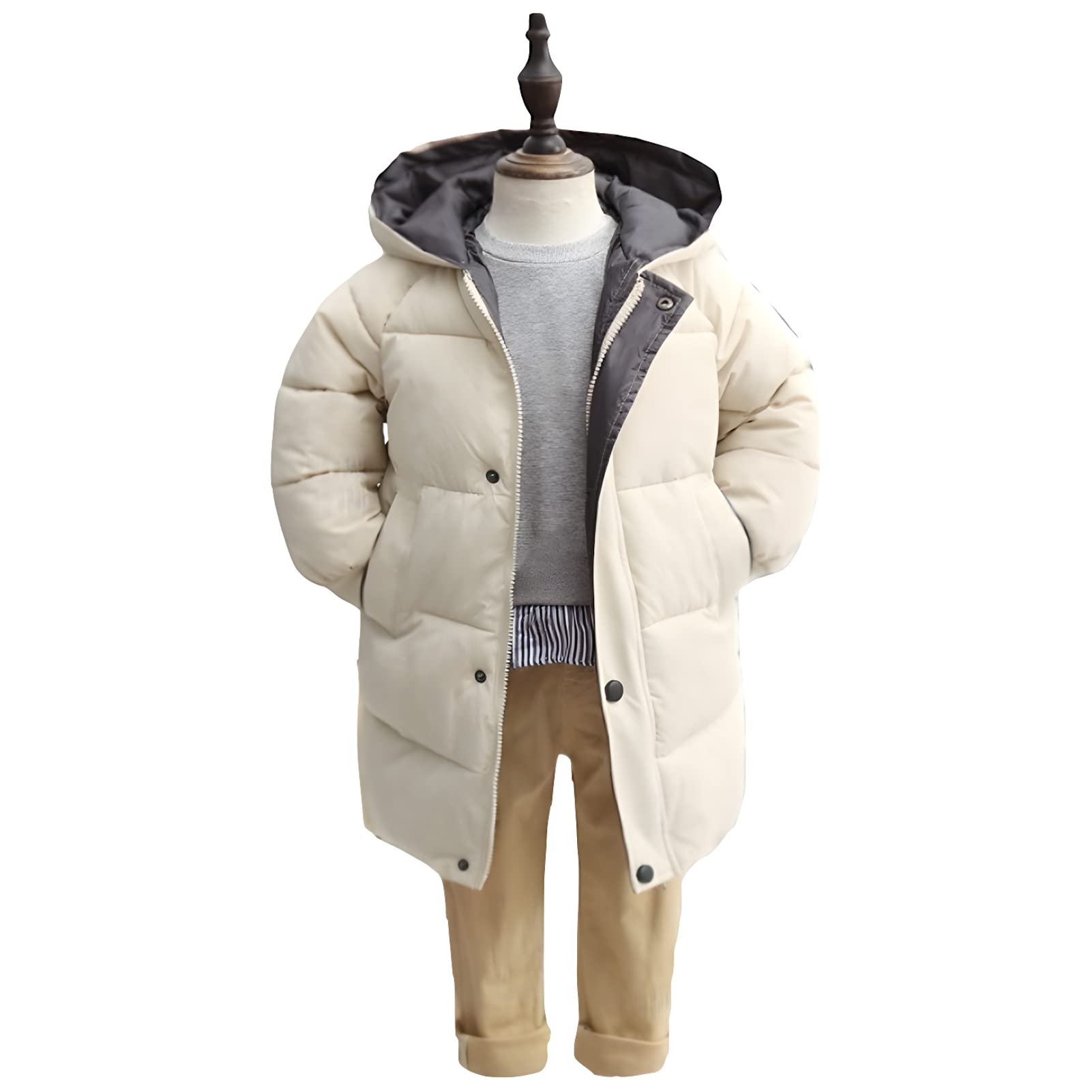 amropi Enfant Fille Manteau Parka Epaisse Veste à Capuche Chaud Hiver Blouson pour 2-10 Ans