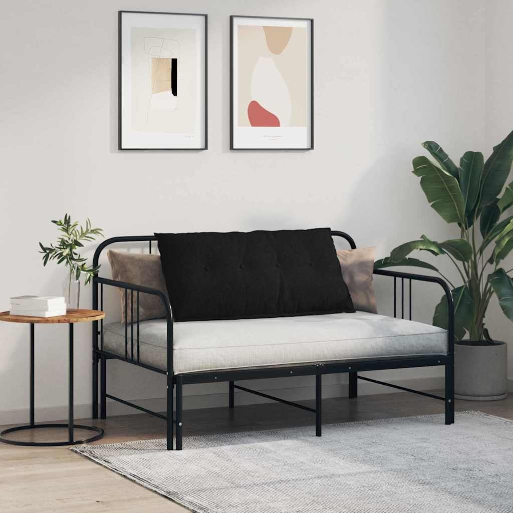 Cojín de respaldo negro 100 x 19 x 50 cm, funda de tela con cremallera, moderno cojín de apoyo para la espalda para cama, sofá, silla de oficina y salón