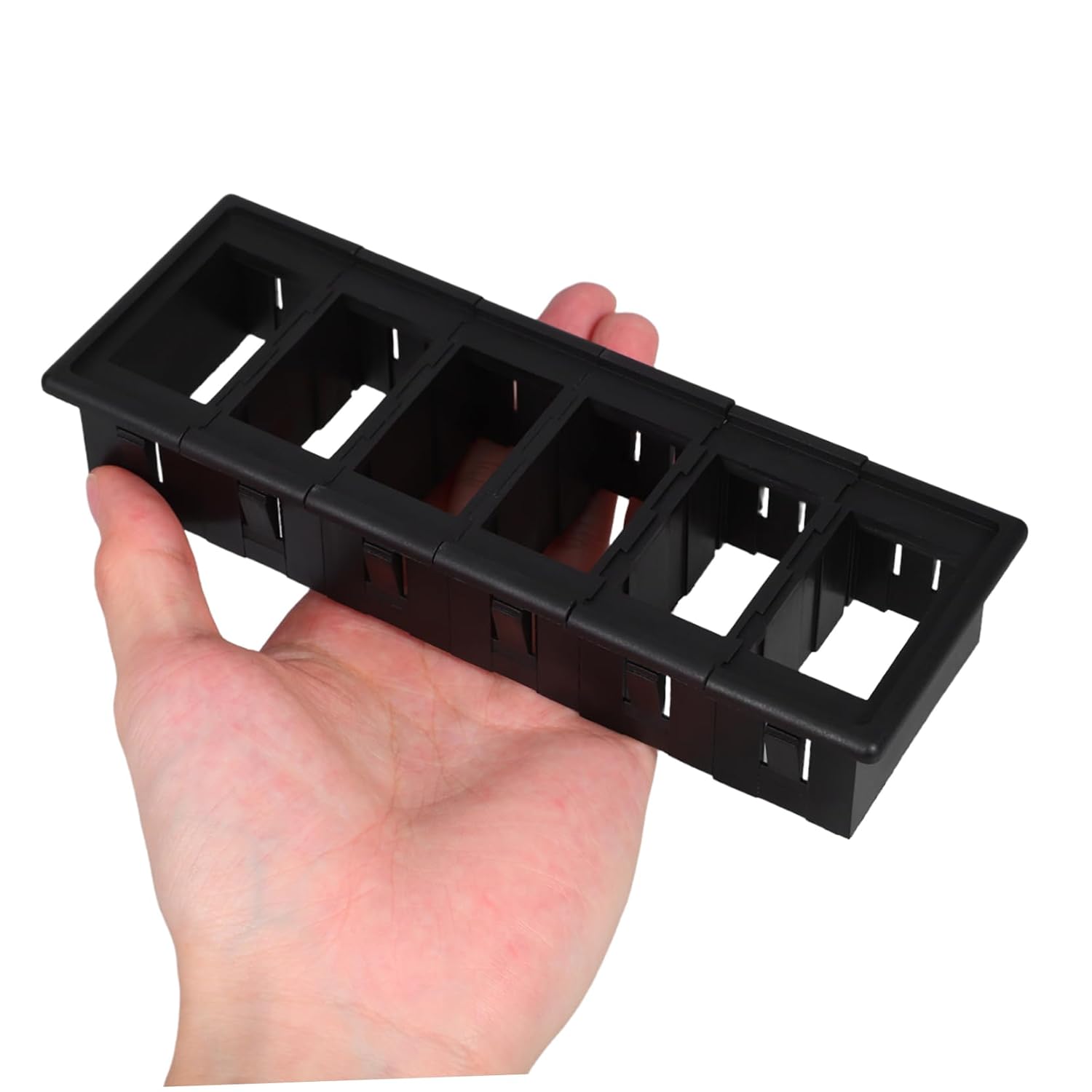 Rocker Switch Panel Housing Kit Sturdy Plastic Frame for Vehicle Switches 22x38x27mm Automotive and Marine Use Compatible Boats Trucks RVs and SUVs