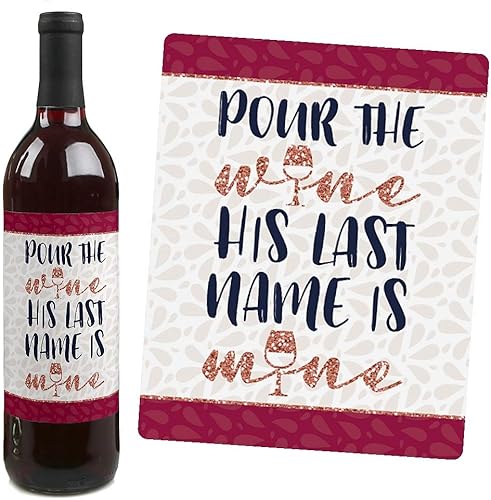 Miniatura 3 de Big Dot of Happiness Vino Before Vows - Decoración de bodega para despedida de soltera o despedida de soltera para mujeres y hombres, calcomanías de