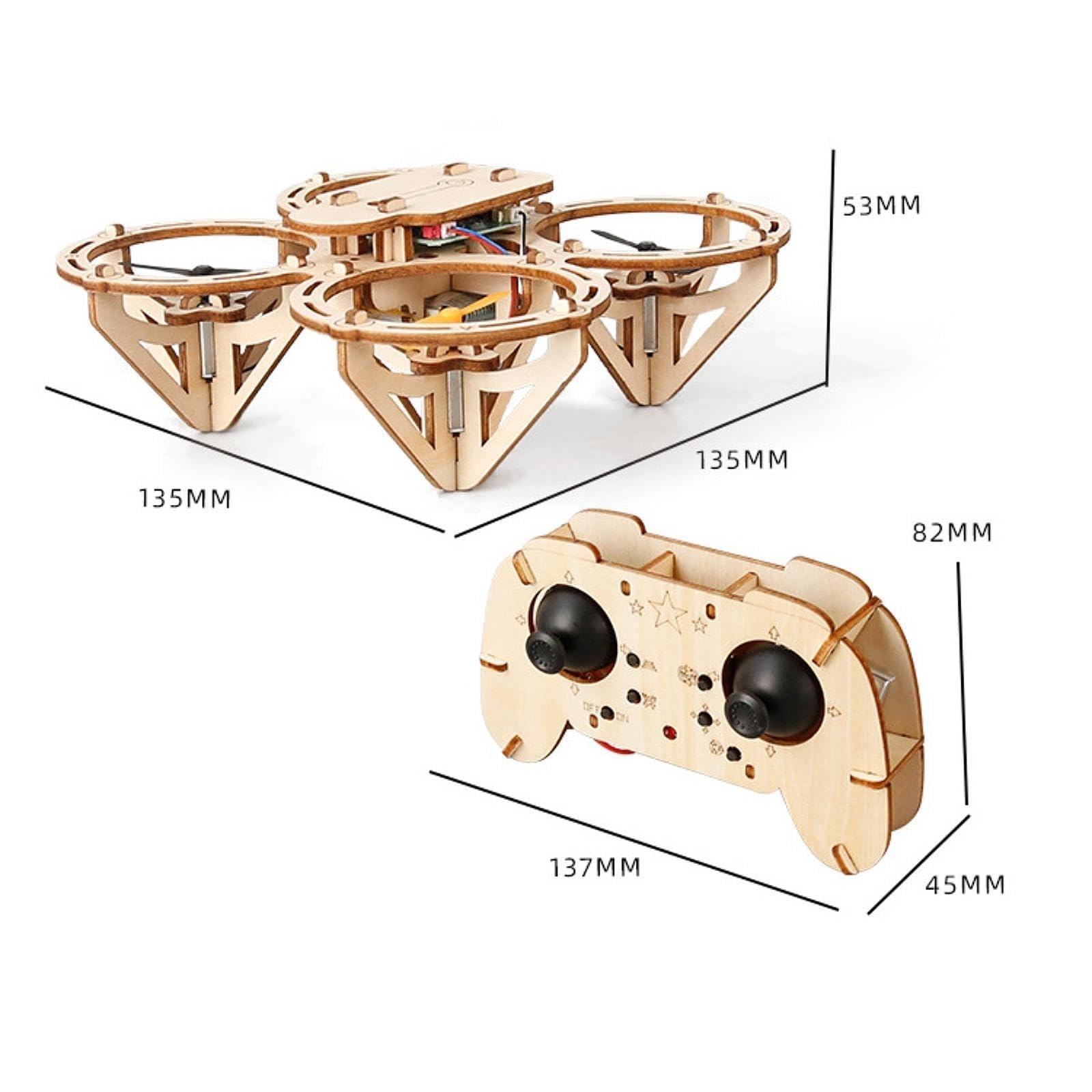 Kit Scientifique de Quadricoptère en Bois à Monter Soi-même - Assemblage Simple et Polyvalent pour Les Enfants de 8 Ans et Plus